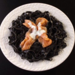 Squid noodles with salmon and vodka-Barone Ltd.