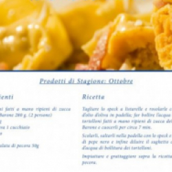 Tortelloni fatti a mano ripieni di zucca con speck e ricotta salata di pecora-Barone d.o.o.