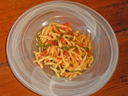 Strozzapreti with arugula-Barone Ltd.